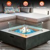 Skyflame 24 x 24 Inches Square Fire Pit Glass Wind