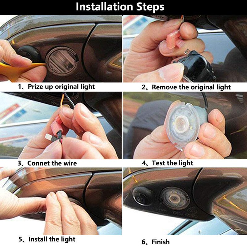PGONE 2PC Full LED Side Under-Mirror Puddle Light Lamp Assembly