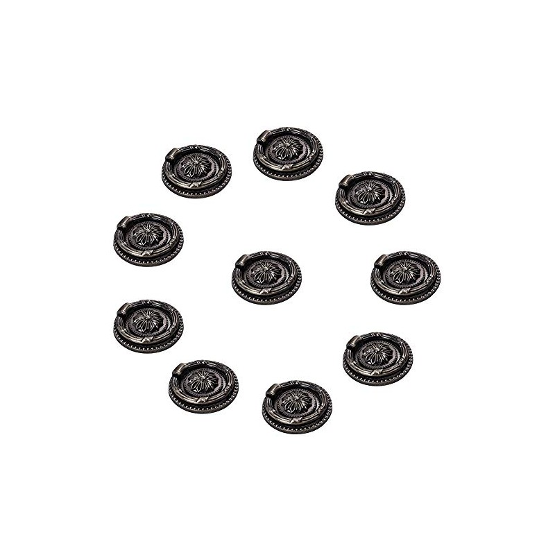 INCREWAY 10-Pack Vintage Pull Ring, 47mm Zinc Alloy Flower Carved