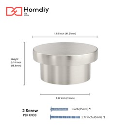 homdiy 10 Pack Cabinet Knobs Brushed Nickel Drawer Knobs Zinc Kitchen Cabinet Knobs Solid Dresser Knobs for Desk Drawers Cupboard Hardware Hardware