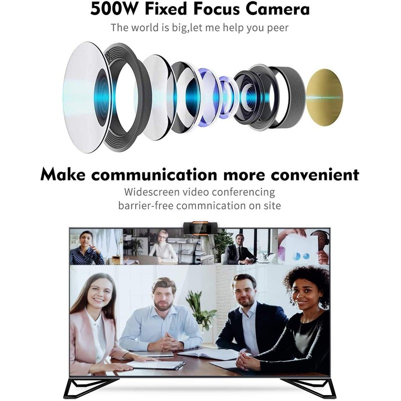 Peak Trading Full HD Webcam 1080P, Webcam with Microphone for