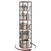 MAHANCRIS 5-Tier Rotating Bookshelf, Freestanding Corner Bookshelf, 360° Spinning Bookcase,
