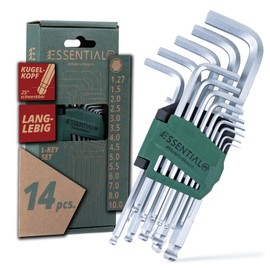 Wiha Essential Allen Key Set 14 Pieces with Ball Head I Hex Socket Set 1.27-10 mm I Allen Key Set for Home & Professional