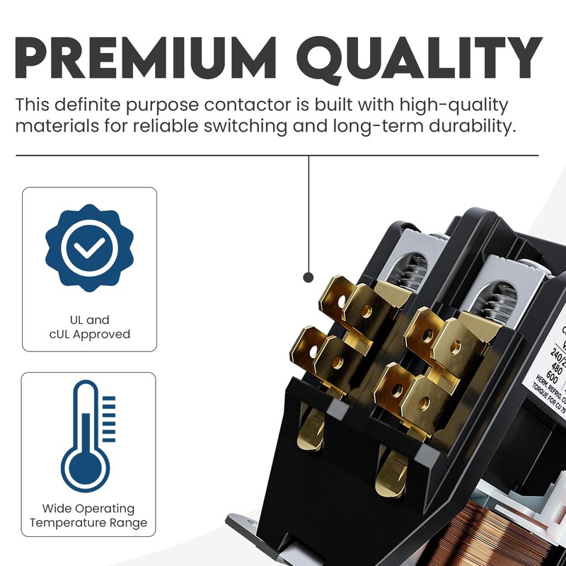 2 Pole Definite Purpose Contactor 24V Coil, 40 Amp Definite