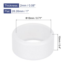 MECCANIXITY Silicone Rubber Bands Rings Non-slip 1" White for Wrapping Paper, Cord Wraps, Bundle 5pcs