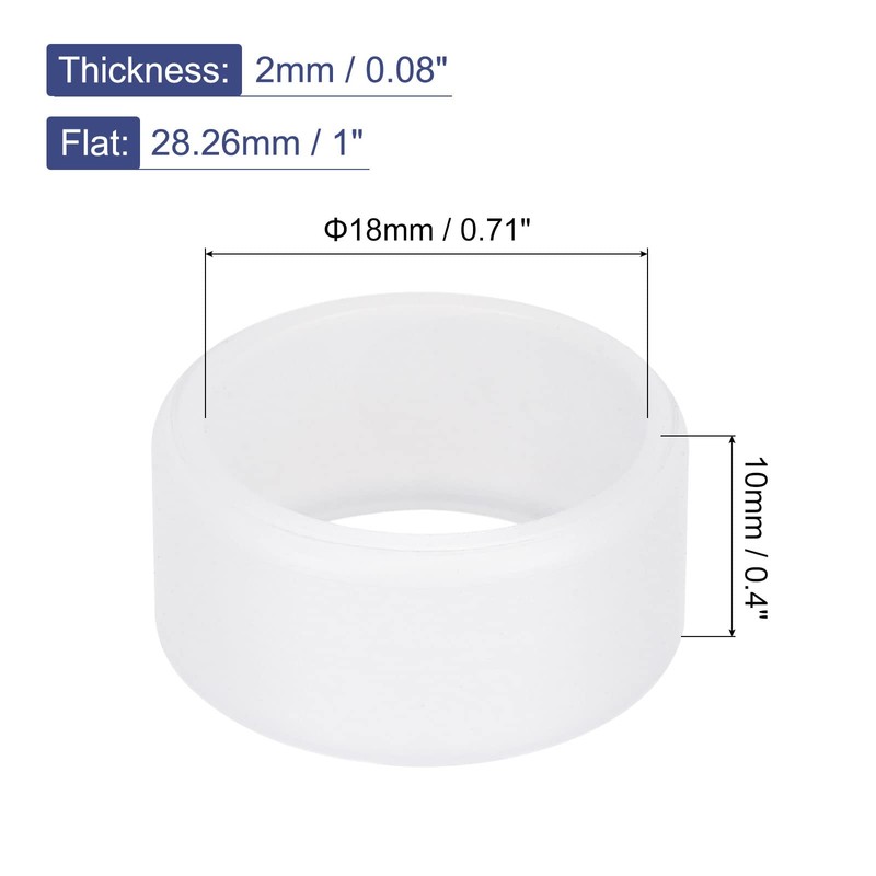 MECCANIXITY Silicone Rubber Bands Rings Non-slip 1" White for Wrapping