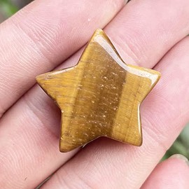 Ladeukoi Ladeukoi Edelstein Kristall Stern Chakra Stein fr Reiki Heilung Yoga Saldo Meditation Poliert Mini Tasche Palm Stein 30mm, Tigerauge