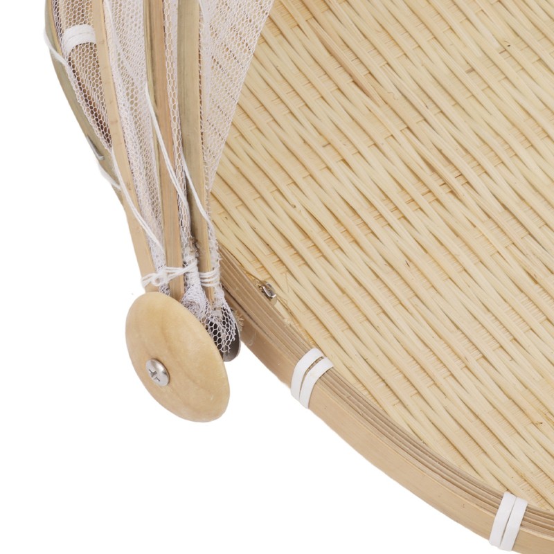2Pcs Food Serving Tent Basket Fly Skeeter Insect Resistant Bamboo