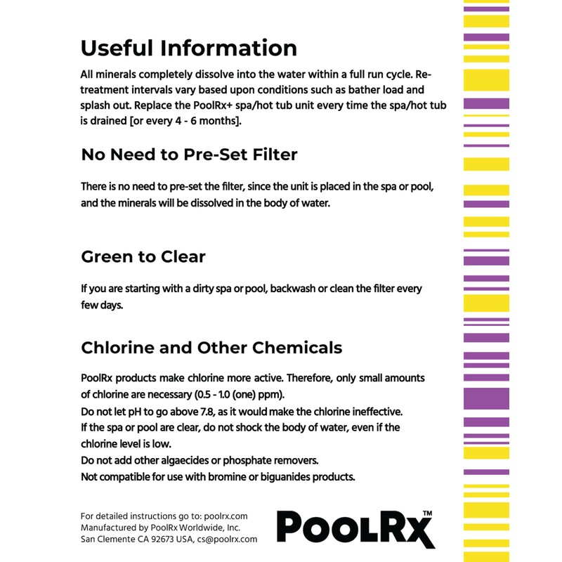 PoolRx+ Mineral Algaecide 4-Unit Pack, up to 6-Month Algae Control,