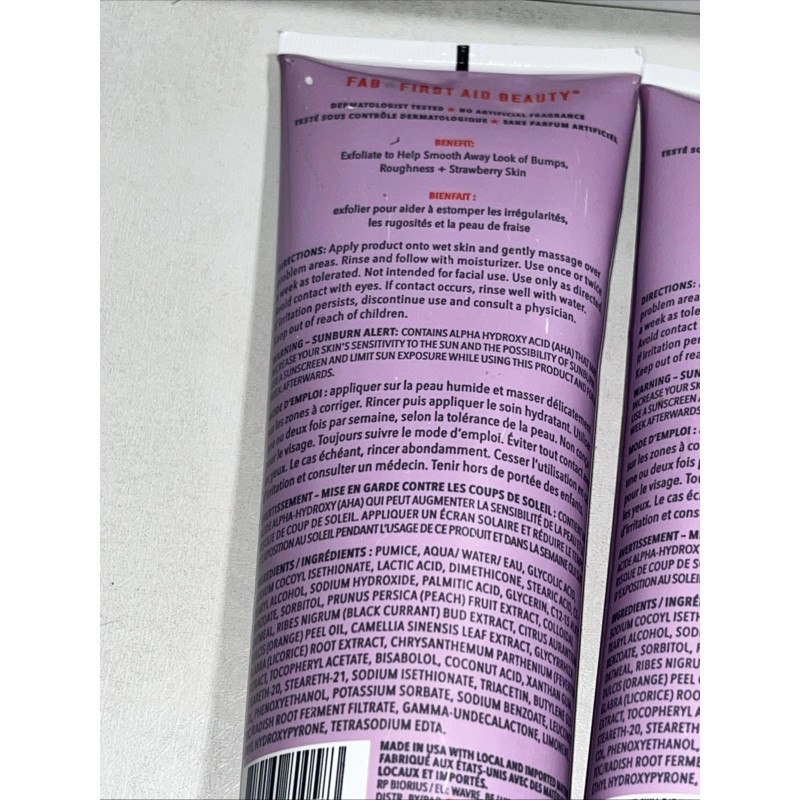 2 Sealed First Aid Beauty KP Bump Eraser Body Scrub,