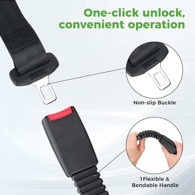 10L0L Universal 2/3-point Golf Cart Seat Belts, 42" Retractable Belts