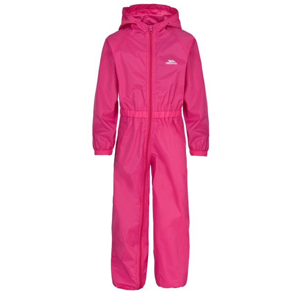 Trespass Children's Button Rainsuit Button, Pink (Rose), 9-10 Years