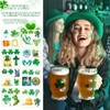 VERKSTAD 24 Sheets St. Patrick's Day Temporary Tattoos, Glitter Shamrock