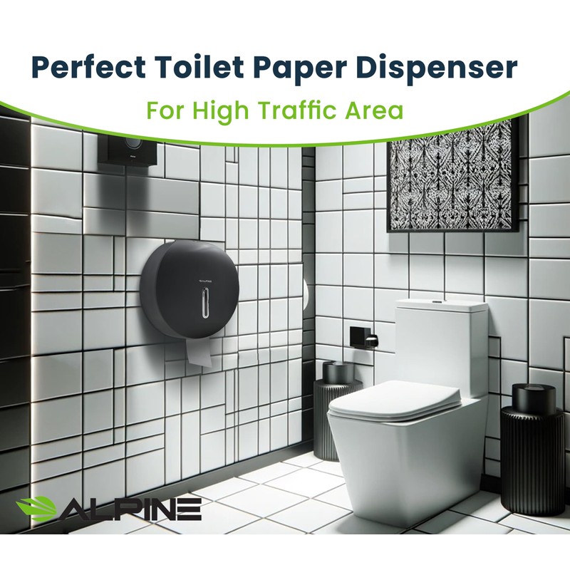 Alpine Commercial Toilet Paper Dispenser - Jumbo Toilet Paper Dispenser,