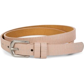 styleBREAKER narrow plain-coloured belt with metallic stripes, vintage, can be shortened, ladies 03010089, size:95cm, Color Rose