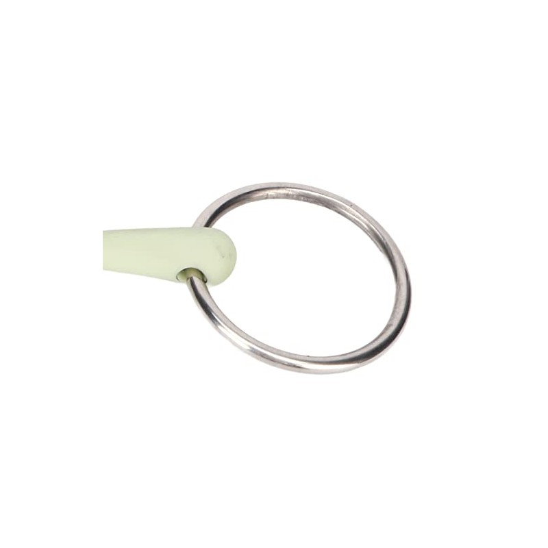 Fabater Ring Snaffle, Stainless Steel Rubber Roller Mouth Snaffle, Apple