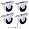 SKIR'CO (Pack of 4) 40mm Rubber Wheels Furniture Castors Fixed
