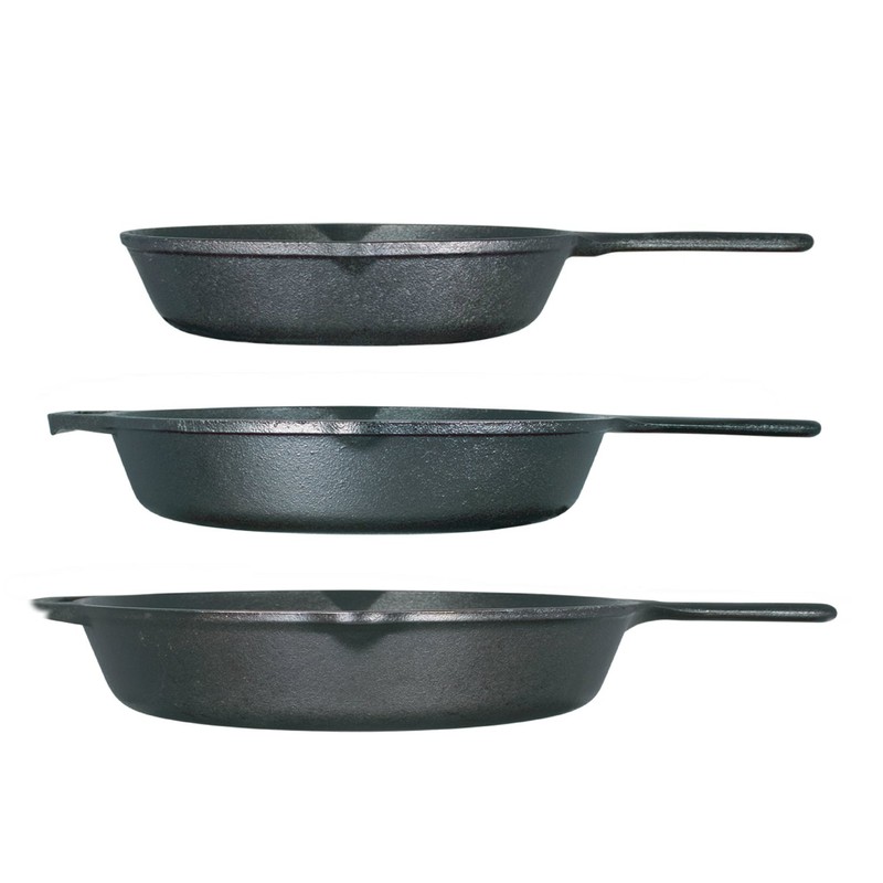 Lodge Seasoned Cast Iron 3 Skillet Bundle. 12 inches and
