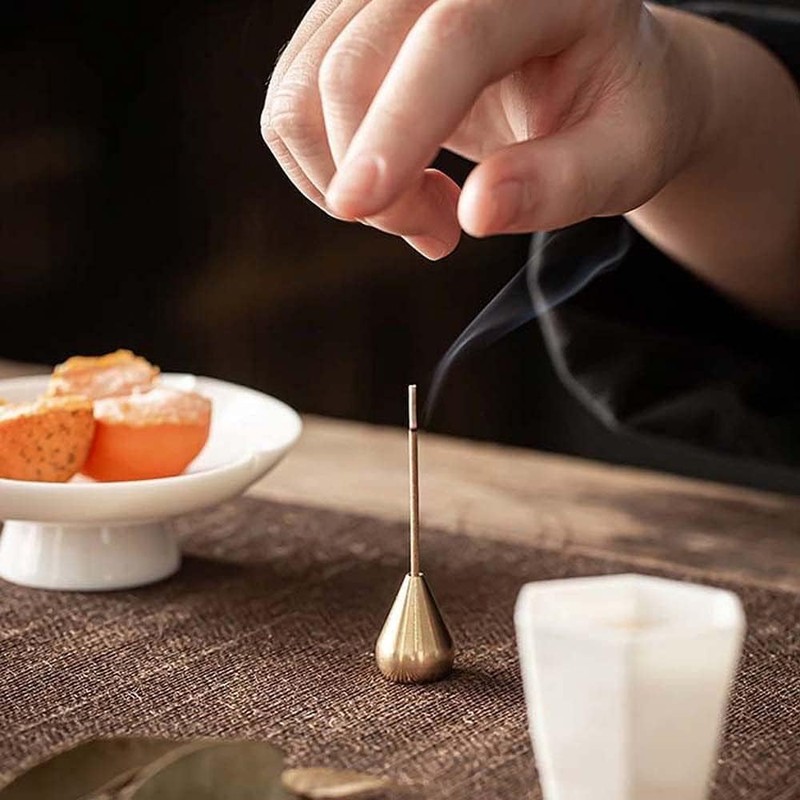 6Pcs Gold Mini Brass Incense Holder, Incense Cone Holder, Portable