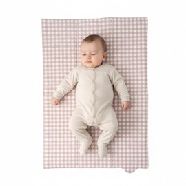 Clair de Lune Gingham Foldable Changing Mat, Easy Clean Soft Water Resistant Travel Pad 60 x 34 cm