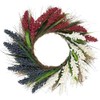 4th of July Independence Day Wreath White Red Blue Rice