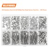 HELIFOUNER 240 Pieces #4-40 Phillips Pan Head Machine Screws Nuts