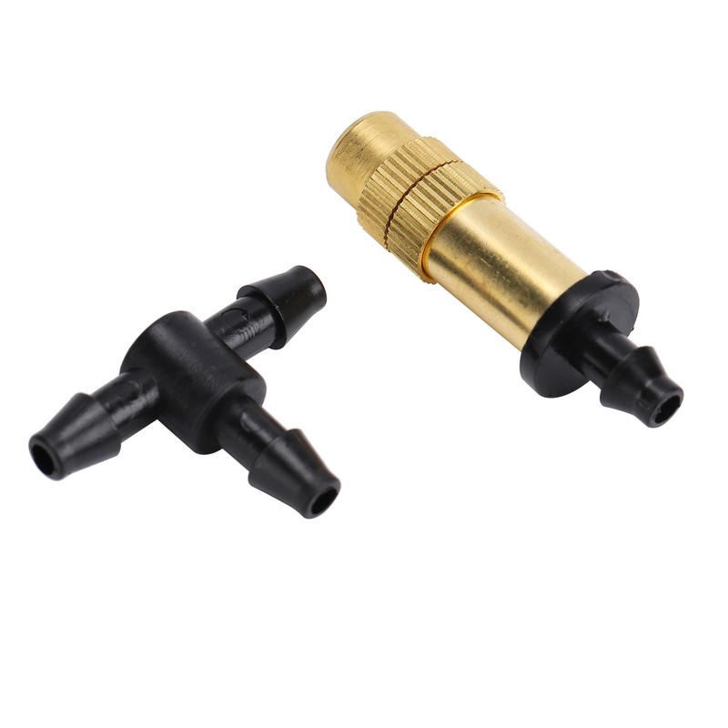 30Pcs Adjustable Copper Atomizing Nozzles with Tee Connectors Garden Cooling