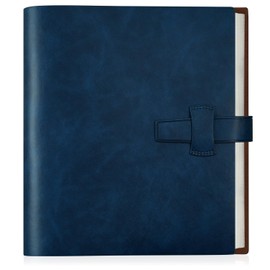 Miaikoe Photo Album 6 x 4 200 Photos Genuine Leather Cover Album with 30 Pieces Kraft Paper Scrapbook Holds 200 10 x 15 cm Horizontal Photos for Family Wedding Baby Graduation (Blue)