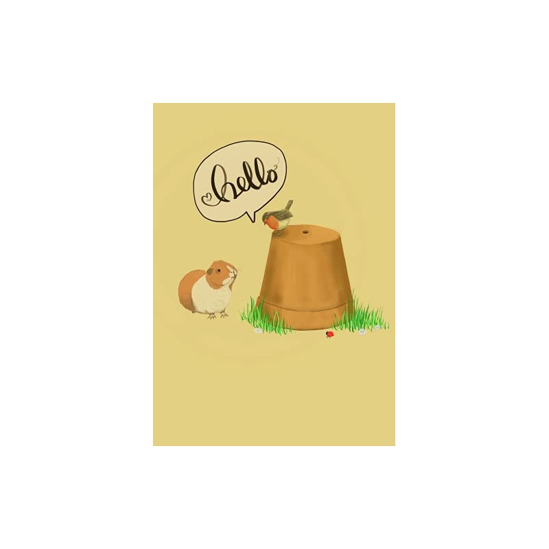 TheGoodGuinea Guinea Pig Hello Greeting Notecard (Pack of 5)