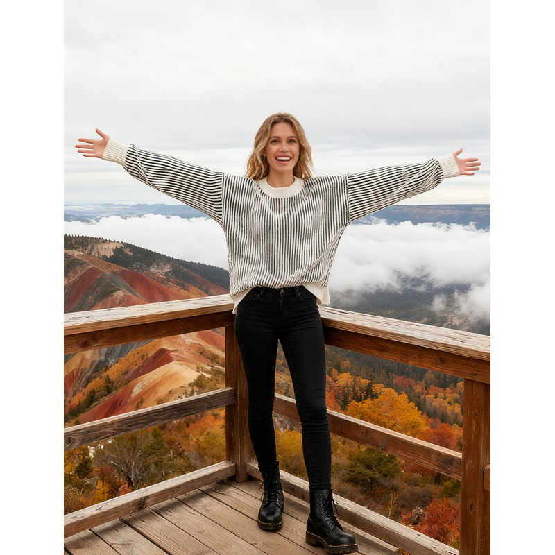 Tomosc Beyond Chenille Sweater for Women 2025 Winter Crew Neck