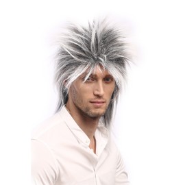 Wig Me Up – 90891 ZA60TZA1 Carnival 80 's Wig Wave Punk Pop Star Black/White/Grey Shades Toupiert