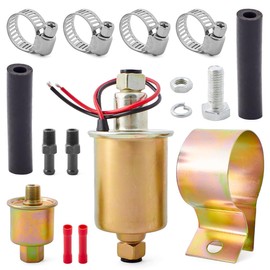 UTSAUTO E8012S Electric Fuel Pump 12V Low Pressure Inline Transfer Diesel Fuel Pump 5-9 PSI for Carburetor Engine E8012S FD0002 P60430, EP12S