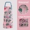 PUBMIND Floral Apron for Women with Pockets, Adjustable Chef Aprons