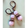 handcrafted by BeJay double PINK OPALITE & AB Rhinestone roundel