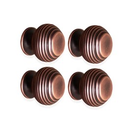 Infinity Decor Pack of 4 Traditional Style Reeded Beehive Solid Brass Cupboard Knob Aged Bronze Pull Handle 30mm – Ideal for Drawer Cabinets Doors