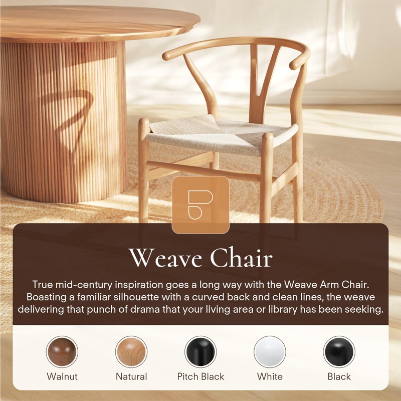POLY & BARK Weave Chair, Single, Natural