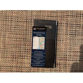 per annum 2025  Per Annum Manhattan Diary Black Leather w/ Gold Corners