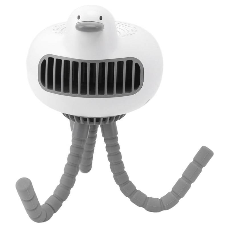 Portable Stroller Fan Low Noise Duck Shape Cute 2 Power