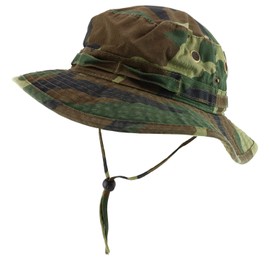 Armycrew Washed Cotton Camouflage Twill Chin Cord Hunting Hat - Camo - XL