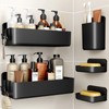 Orimade Shower Caddy 5-Pack, No-Drill Adhesive Shelves for Bathroom, Rustproof