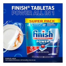 Finish Tabletas Lavavajillas Powerball All in One Max 30 Tabs                                                                                         