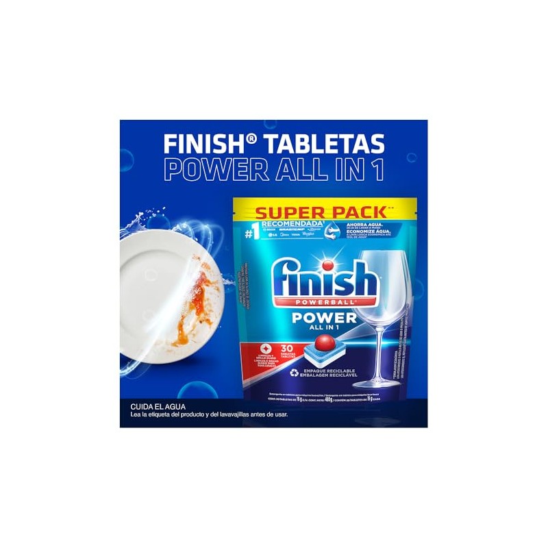Finish Tabletas Lavavajillas Powerball All in One Max 30 Tabs