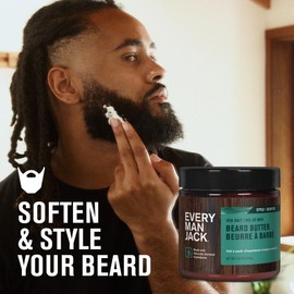 Every Man Jack Beard Butter- Subtle Sea Salt Fragrance - Rejuvenates, Hydrates, and Styles Dry, Unruly Beards While Relieving Itch - Naturally Derived with Shea Butter and Coconut Oil - 4oz