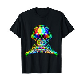 Colourfull Trippy Gaming Skull and Skeleton Gamer T-Shirt