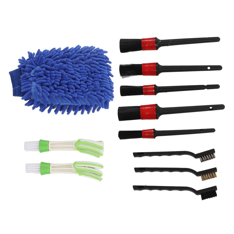 11PCS Car Cleaning Detailing Brush Set Interior Exterior Plastic for