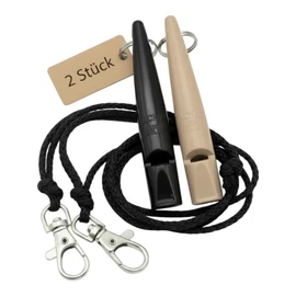 ACME Dog Whistle No. 211.5 with Whistle Band | Double Pack | 2 Whistles Including 2 Bands | Ideal for Recall - Loud and Far-reaching (Black + Nougat)