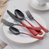 Onlycooker 20-Piece Red Silverware Set 18/0 Stainless Steel Black Silverware