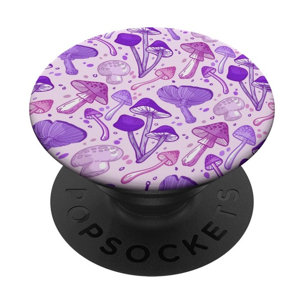 Purple Mushroom Botanical Forest Sketch Fairycore Aesthetic PopSockets Standard PopGrip