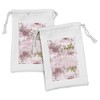 Ambesonne Flower Fabric Pouch Set of 2, Tender Pastel Pink