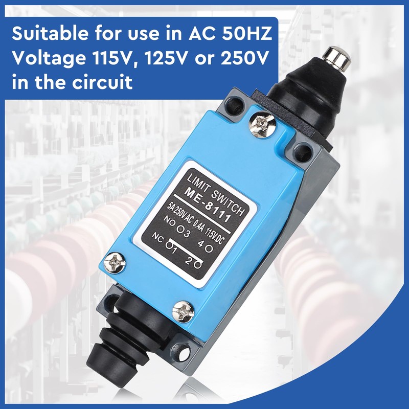 SWAWIS 4pcs ME-8111 Plunger Momentary Limit Switch, 5A 250V AC